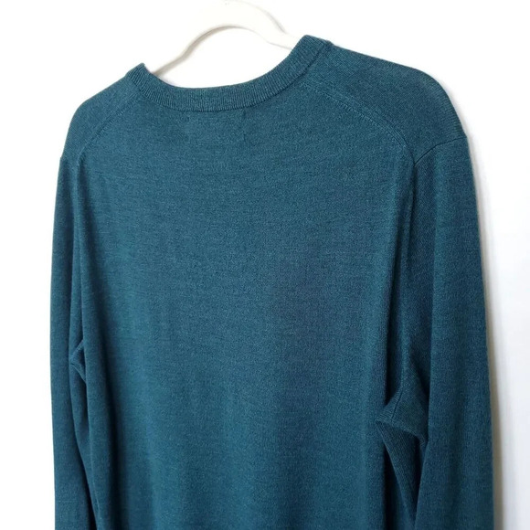 Banana Republic Baruffa Merino Wool Sweater Mens Size Large Blue Italian Yarn - Picture 10 of 13